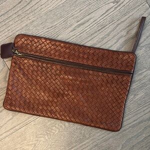 Bottega Veneta Brown Woven Leather Wristlet vintage